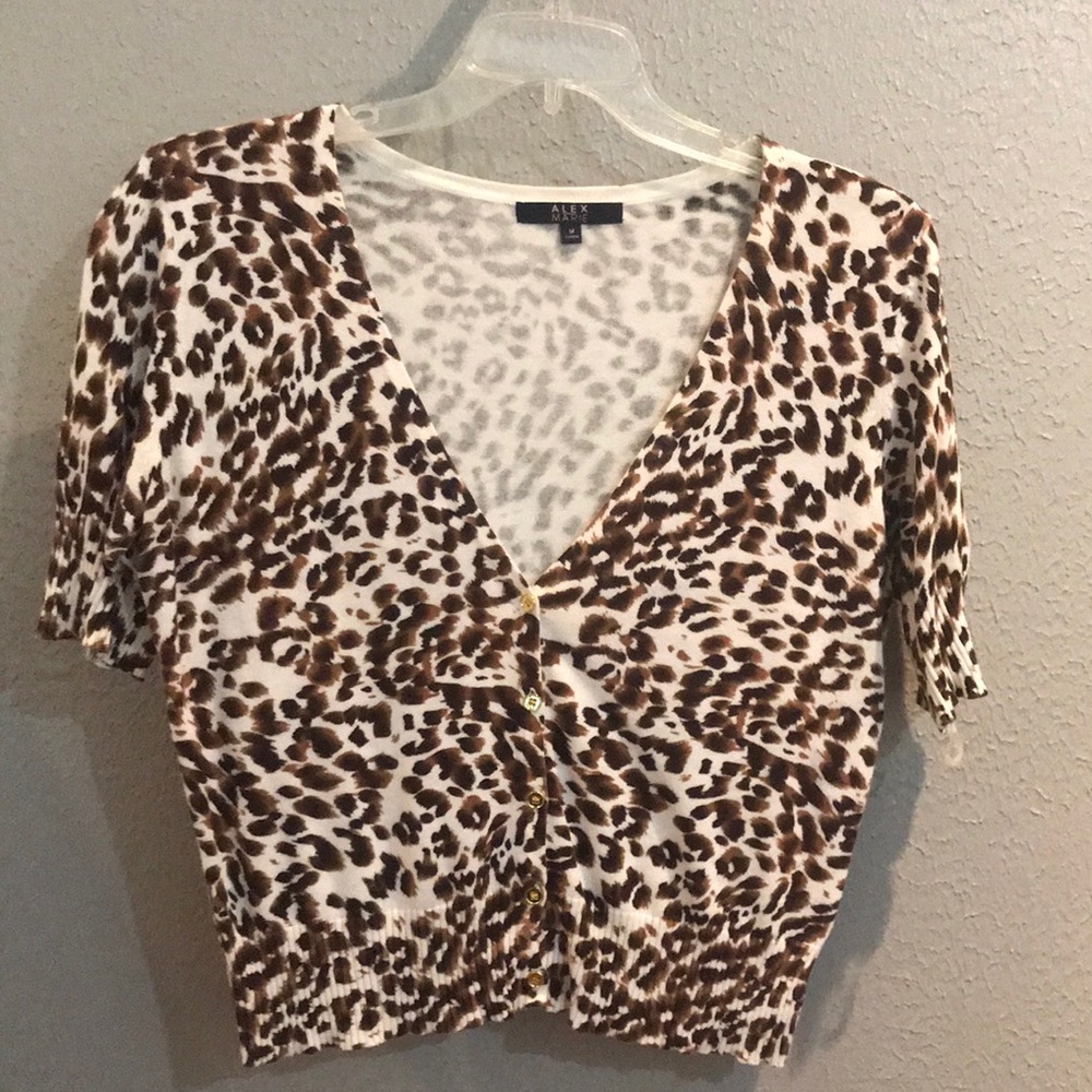 Animal Print Crop Cardigan